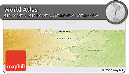 Physical Panoramic Map of the Area around 41° 25' 39" S, 66° 13' 29" W
