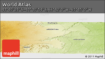 Physical Panoramic Map of the Area around 41° 25' 39" S, 66° 13' 29" W