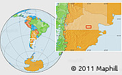 Political Location Map of the area around 41° 25' 39" S, 67° 4' 29" W