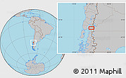 Gray Location Map of the area around 41° 25' 39" S, 72° 10' 30" W