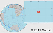 Gray Location Map of the area around 41° 25' 39" S, 7° 43' 29" E
