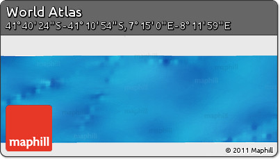 Physical Panoramic Map of the Area around 41° 25' 39" S, 7° 43' 29" E