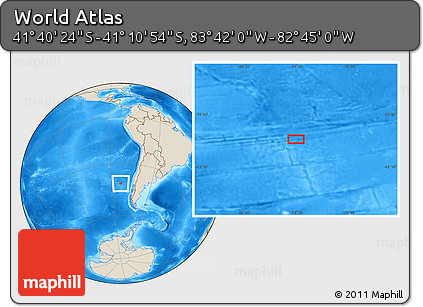 Shaded Relief Location Map of the Area around 41° 25' 39" S, 83° 13' 29" W
