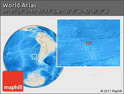 Shaded Relief Location Map of the Area around 41° 25' 39" S, 83° 13' 29" W
