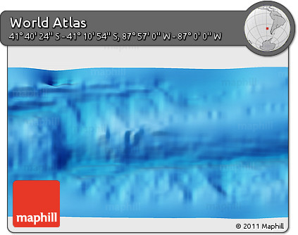 Physical 3D Map of the Area around 41° 25' 39" S, 87° 28' 29" W