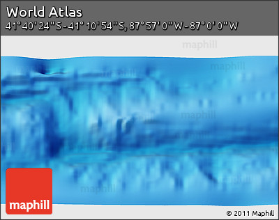 Physical 3D Map of the Area around 41° 25' 39" S, 87° 28' 29" W