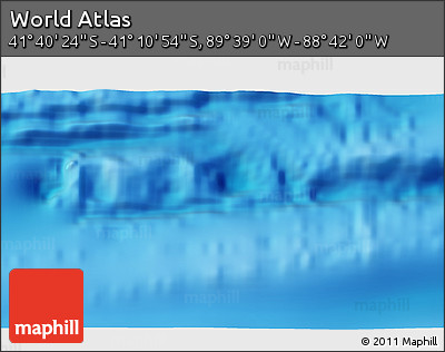 Physical 3D Map of the Area around 41° 25' 39" S, 89° 10' 30" W