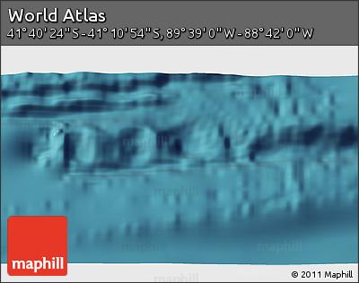 Satellite 3D Map of the Area around 41° 25' 39" S, 89° 10' 30" W