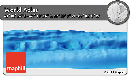 Physical Panoramic Map of the Area around 41° 25' 39" S, 89° 10' 30" W