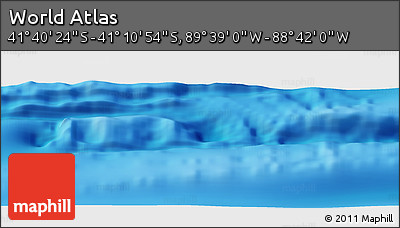 Physical Panoramic Map of the Area around 41° 25' 39" S, 89° 10' 30" W