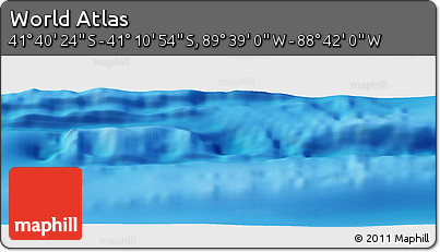 Physical Panoramic Map of the Area around 41° 25' 39" S, 89° 10' 30" W