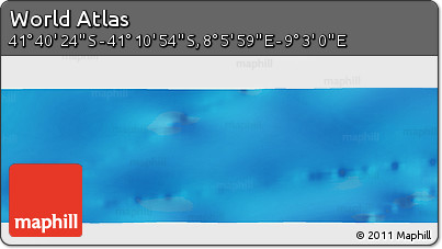 Physical Panoramic Map of the Area around 41° 25' 39" S, 8° 34' 29" E