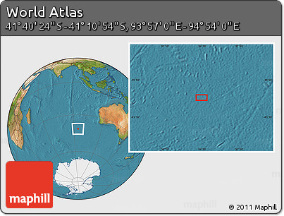 Satellite Location Map of the Area around 41° 25' 39" S, 94° 25' 30" E