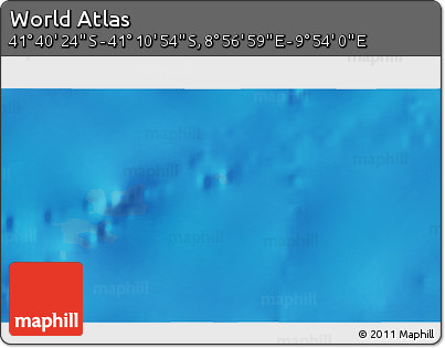Physical 3D Map of the Area around 41° 25' 39" S, 9° 25' 30" E