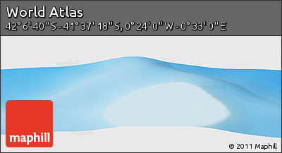 Physical Panoramic Map of the Area around 41° 51' 59" S, 0° 4' 30" E
