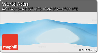 Physical Panoramic Map of the Area around 41° 51' 59" S, 0° 4' 30" E