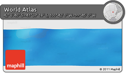 Shaded Relief Panoramic Map of the Area around 41° 51' 59" S, 100° 13' 29" W