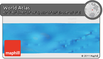 Physical Panoramic Map of the Area around 41° 51' 59" S, 103° 46' 30" E