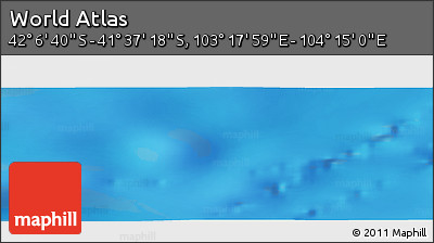 Physical Panoramic Map of the Area around 41° 51' 59" S, 103° 46' 30" E