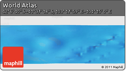 Physical Panoramic Map of the Area around 41° 51' 59" S, 103° 46' 30" E