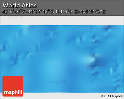 Physical 3D Map of the Area around 41° 51' 59" S, 104° 37' 30" E