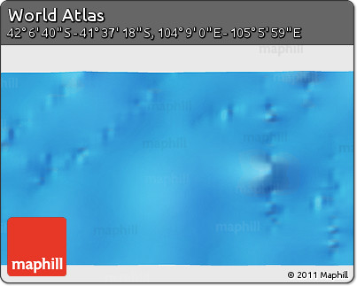 Physical 3D Map of the Area around 41° 51' 59" S, 104° 37' 30" E