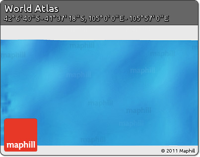Physical 3D Map of the Area around 41° 51' 59" S, 105° 28' 29" E