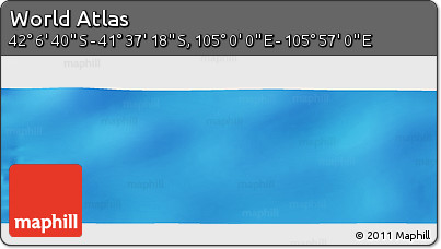 Physical Panoramic Map of the Area around 41° 51' 59" S, 105° 28' 29" E