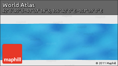 Physical Panoramic Map of the Area around 41° 51' 59" S, 107° 10' 30" E