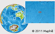 Physical Location Map of the area around 41° 51' 59" S, 108° 1' 30" E