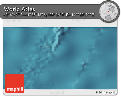 Satellite 3D Map of the Area around 41° 51' 59" S, 108° 52' 30" E