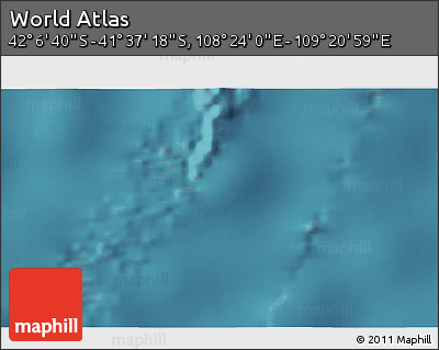 Satellite 3D Map of the Area around 41° 51' 59" S, 108° 52' 30" E