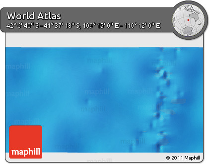 Physical 3D Map of the Area around 41° 51' 59" S, 109° 43' 29" E