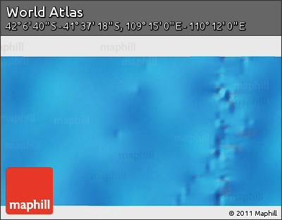 Physical 3D Map of the Area around 41° 51' 59" S, 109° 43' 29" E
