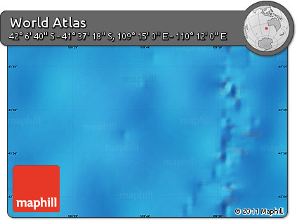 Physical Map of the Area around 41° 51' 59" S, 109° 43' 29" E
