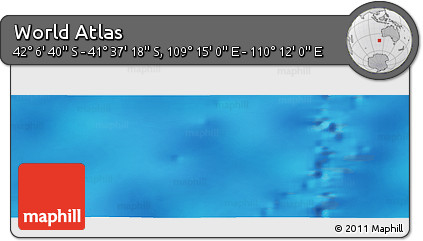 Physical Panoramic Map of the Area around 41° 51' 59" S, 109° 43' 29" E
