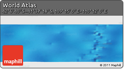 Physical Panoramic Map of the Area around 41° 51' 59" S, 109° 43' 29" E