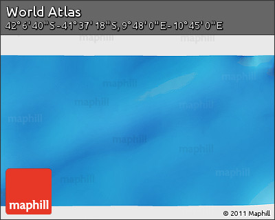 Physical 3D Map of the Area around 41° 51' 59" S, 10° 16' 30" E
