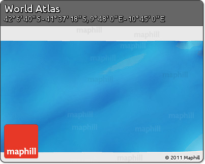 Physical 3D Map of the Area around 41° 51' 59" S, 10° 16' 30" E
