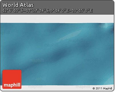 Satellite 3D Map of the Area around 41° 51' 59" S, 10° 16' 30" E