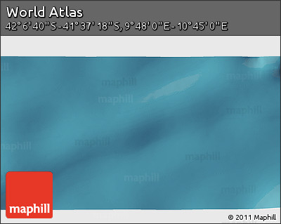 Satellite 3D Map of the Area around 41° 51' 59" S, 10° 16' 30" E