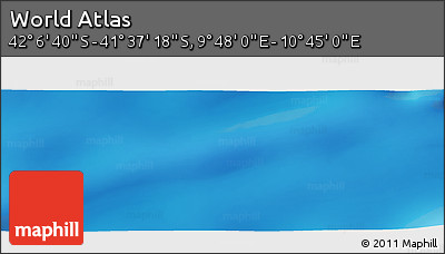 Physical Panoramic Map of the Area around 41° 51' 59" S, 10° 16' 30" E