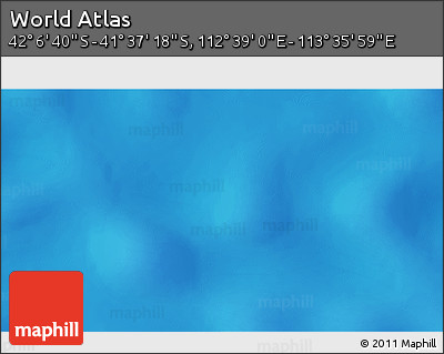 Shaded Relief 3D Map of the Area around 41° 51' 59" S, 113° 7' 30" E