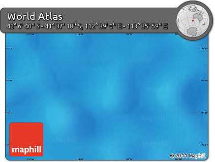 Physical Map of the Area around 41° 51' 59" S, 113° 7' 30" E