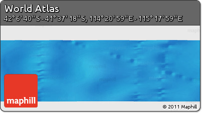 Physical Panoramic Map of the Area around 41° 51' 59" S, 114° 49' 29" E