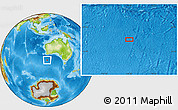 Physical Location Map of the area around 41° 51' 59" S, 116° 31' 30" E