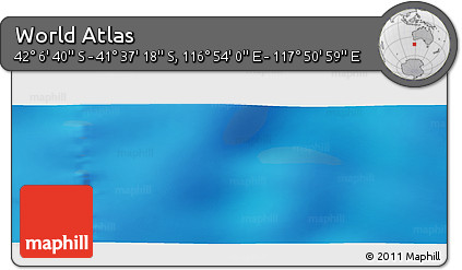 Physical Panoramic Map of the Area around 41° 51' 59" S, 117° 22' 30" E