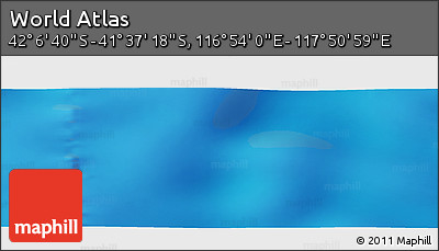 Physical Panoramic Map of the Area around 41° 51' 59" S, 117° 22' 30" E