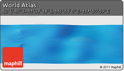 Physical Panoramic Map of the Area around 41° 51' 59" S, 117° 22' 30" E