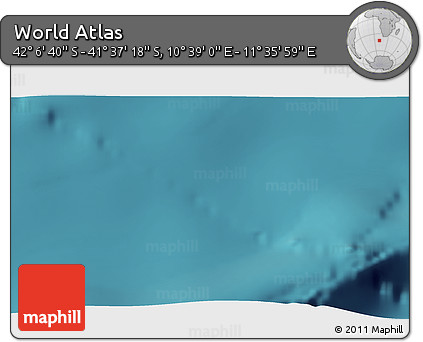 Satellite 3D Map of the Area around 41° 51' 59" S, 11° 7' 30" E
